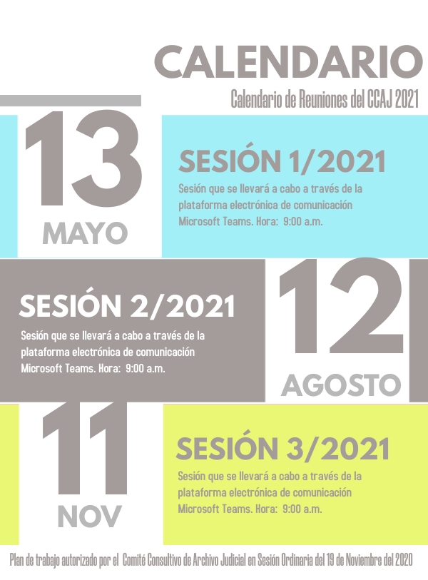 Calendario de Sesiones del Comité