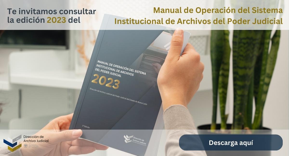 Manual de Operaciones del Sistema Institucional de Archivos del Poder Judicial 2023