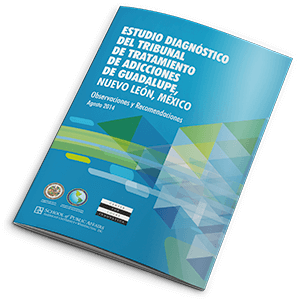 Estudio diagnóstico del Tribunal de Tratamiento de Adicciones de Guadalupe, Nuevo León, México. Observaciones y Recomendaciones. Agosto 2014.