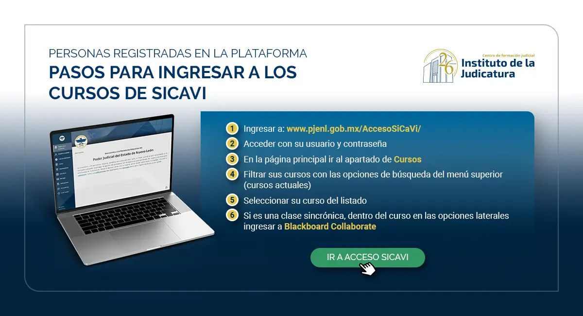 Aviso Pasos para ingresar a sus cursos en SiCaVi